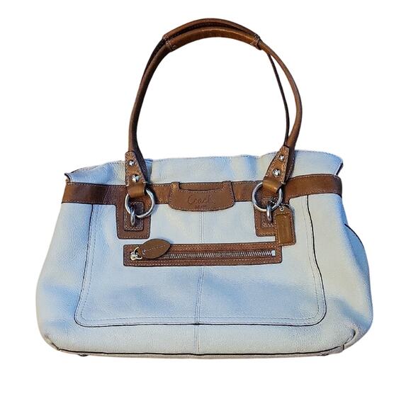 Coach Penelope Cream and Brown Shoulder Bag F14682 - Picture 13 of 16